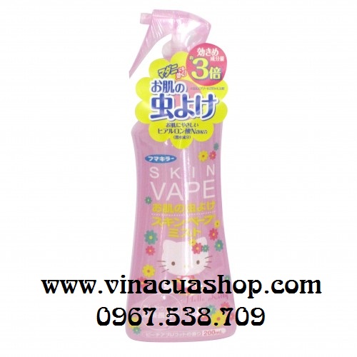 Xịt chống muỗi và côn trùng SKIN VAPE Hello Kitty (hồng).