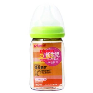 Bình sữa cổ rộng (nhựa, thủy tinh) Pigeon 160ml