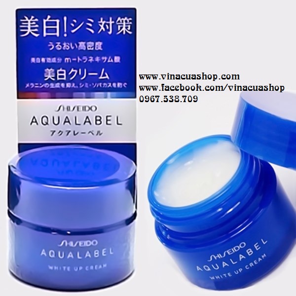 Kem dưỡng Shiseido Aqualabel White up Cream màu xanh